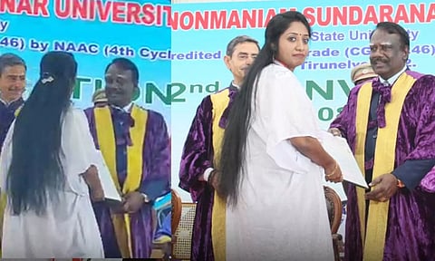 பல்கலை விழாவில் ஆளுநர் RN ரவியிடம் இருந்து பட்டம் பெற மறுத்த மாணவி