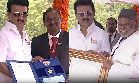 சுதந்திர தின விழாவில் சாதனையாளர்களுக்கு விருதுகள் வழங்கி கெளரவித்த முதலமைச்சர்