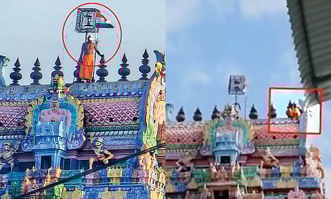 கோவில் கோபுரத்தில் ஏறி போராட்டம் நடத்திய சமூக ஆர்வலர் கீழே விழுந்து பலி