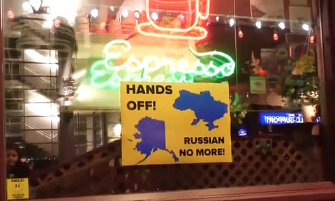 ரஷியா இனி இருக்காது: அலாஸ்காவில் ஒட்டப்பட்ட போஸ்டரால் பரபரப்பு