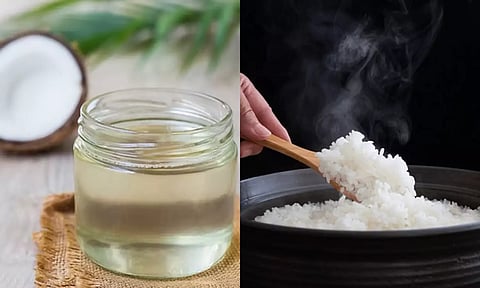 அரிசி சாதமும், தேங்காய் எண்ணெயும்...