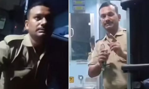 ரெயிலில் தூங்கிக் கொண்டிருந்த பெண் பயணியிடம் அத்துமீறிய ரெயில்வே போலீஸ் - வீடியோ பரவியதால் இடைநீக்கம்