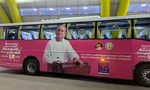 இசைஞானி இளையராஜா பாராட்டு விழா- தயார் நிலையில் பிரத்யேக பேருந்து