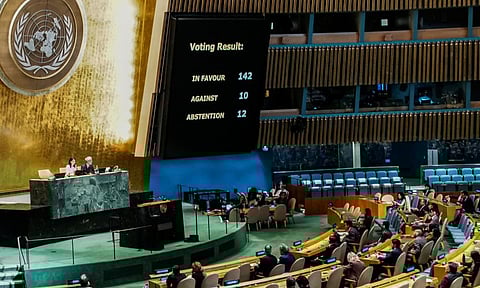 பாலஸ்தீனத்தை சுதந்திர நாடாக அறிவிக்கும் ஐ.நா. தீர்மானம் - ஆதரவாக வாக்களித்த இந்தியா - இஸ்ரேலுக்கு ஷாக்!
