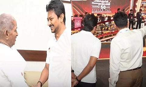 இசைஞானி இளையராஜா பாராட்டு விழா- உதயநிதி ஸ்டாலின் ஆய்வு