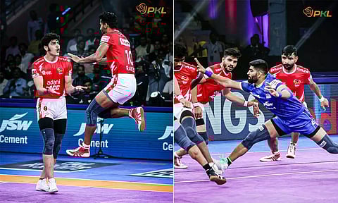 புரோ கபடி லீக்: பரபரப்பான ஆட்டத்தில் குஜராத் டைட்டன்ஸை 40-37 என வீழ்த்தியது ஹரியானா