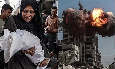 காசா பற்றி எரிவதாக இஸ்ரேல் கொக்கரிப்பு.. வான்வழி, தரைவழி தாக்குதல்கள் தீவிரம் - மக்கள் வெளியேற அழுத்தம்