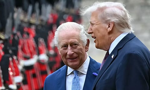 இங்கிலாந்தில் டிரம்ப்.. மன்னருடன் சந்திப்பு - வருகைக்கு எதிராக லண்டனில் போராட்டம்