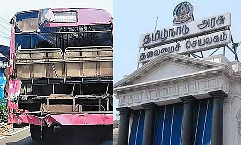 நொறுங்கிய நிலையில் மகளிர் விடியல் பஸ்?- தமிழக அரசு விளக்கம்