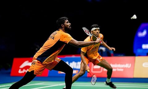 சீனா மாஸ்டர்ஸ்: இறுதி போட்டிக்கு முன்னேறியது சாத்விக்- சிராக் ஜோடி