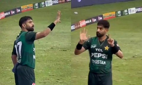 வீடியோ: விமானம் கீழே விழுவதுபோல் சைகை செய்த ஹாரிஸ் ராஃப்- பதிலடி கொடுத்த ரசிகர்கள்