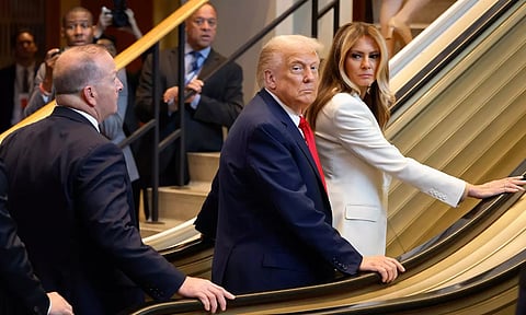 ஐ.நா. கூட்டத்துக்கு சென்றபோது நகரும் படிக்கட்டில் மனைவியுடன் சிக்கிய டிரம்ப்- விசாரணை நடத்த உத்தரவு