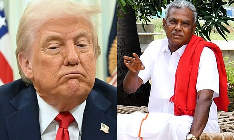 நோபல் பரிசு கேட்டு பிதற்றும் டிரம்ப் இஸ்ரேலின் அநியாயத்தை பார்த்து வாயை மூடிக் கிடப்பது ஏன்? - பெ.சண்முகம்