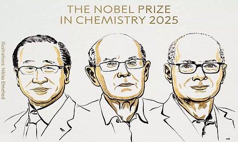 2025ம் ஆண்டின் வேதியியலுக்கான நோபல் பரிசு 3 பேருக்கு அறிவிப்பு
