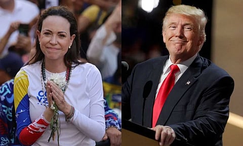 போனில் பேசிய மரியாவிடம் நோபல் பரிசை கொடுக்கும்படி நான் கேட்கவில்லை - டிரம்ப் கிண்டல்