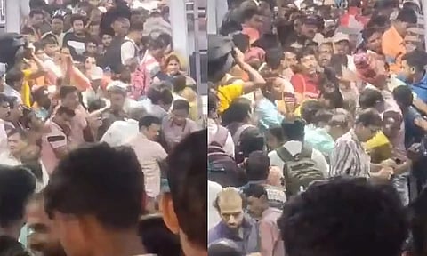 மேற்குவங்கம்: ரெயில் நிலையத்தில் ஏற்பட்ட கூட்டநெரிசலால் 8 பேர் காயம் - அதிர்ச்சி வீடியோ