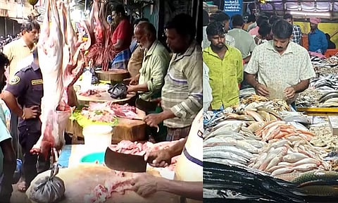 தீபாவளி கொண்டாட்டம் - இறைச்சி கடைகளில் குவிந்த மக்கள்