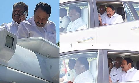 ஒரே காரில் பயணம்: தேவர் நினைவிடத்திற்கு ஒன்றாக வந்த ஓபிஎஸ், செங்கோட்டையன்