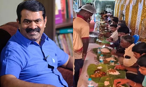 59-வது பிறந்தநாள்: நாம் தமிழர் கட்சியினருக்கு 18 வகையான அசைவ உணவுடன் சீமான் விருந்து