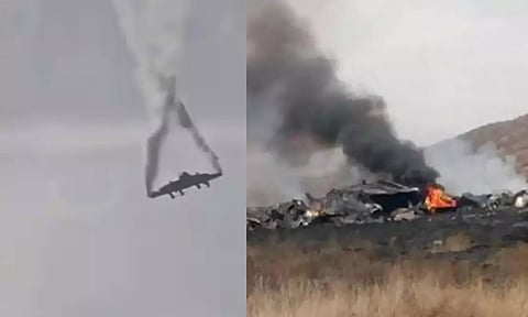 20 பேர் பயணித்த துருக்கி ராணுவ விமானம் கீழே விழுந்து விபத்து - பரபரப்பு காட்சிகள்