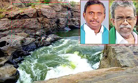 மேகதாது அணை கட்டப்பட உள்ள இடம் - பி.ஆர்.பாண்டியன், அய்யாக்கண்ணு