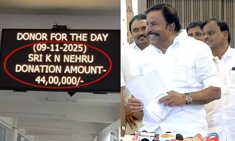 திருப்பதி கோவிலுக்கு ரூ.44 லட்சம் நன்கொடை கொடுத்த விவகாரம் - அமைச்சர் கே.என்.நேரு விளக்கம்