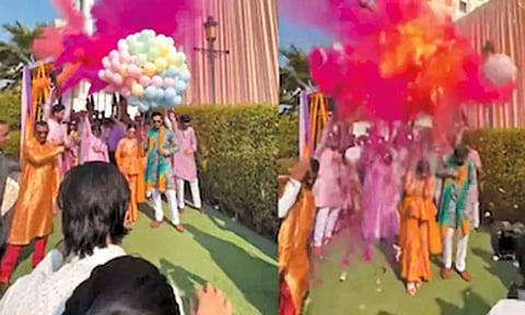 திருமண விழாவில் வெடித்த ராட்சத பலூன்... சோகத்தில் முடிந்த கொண்டாட்டம்