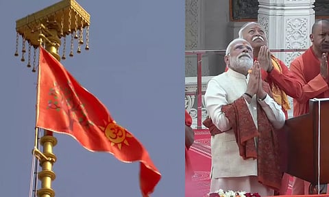 அயோத்தி ராமர் கோவிலில் கொடி ஏற்றினார் பிரதமர் மோடி