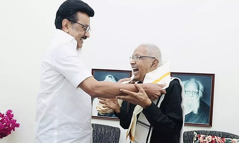 தொடரட்டும் ஆசிரியர் அய்யாவின் தொண்டறம்! - கி.வீரமணிக்கு முதலமைச்சர் வாழ்த்து