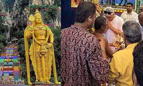 சேவல் கொடி பறக்குதடா... மலேசியாவில் உள்ள முருகன் கோவிலில் சாமி தரிசனம் செய்தார் அஜித்குமார்