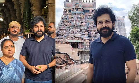 ஸ்ரீரங்கம் ரங்கநாதர் கோவிலில் சாமி தரிசனம் செய்தார் நடிகர் கார்த்தி!