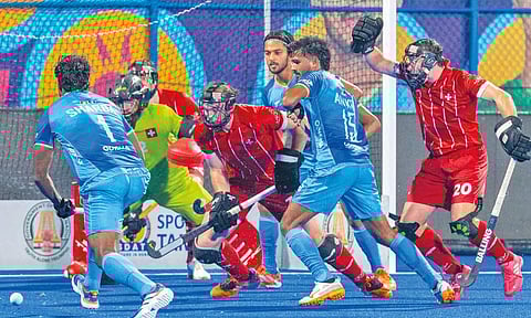 ஜூனியர் உலகக் கோப்பை ஹாக்கி: சுவிட்சர்லாந்தை வீழ்த்தி இந்திய அணி கால்இறுதிக்கு தகுதி