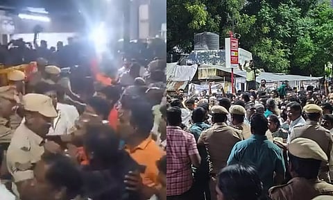 திருப்பரங்குன்றத்தில் குழப்பம்.. போலீசாருடன் மோதல் - சூடமேற்றி கலைந்து சென்ற 'இந்துத்துவா' அமைப்பினர்