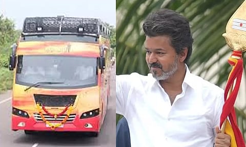 72 நாட்களுக்குப் பிறகு! புதுச்சேரிக்கு புறப்பட்ட த.வெ.க. பரப்புரை வாகனம்