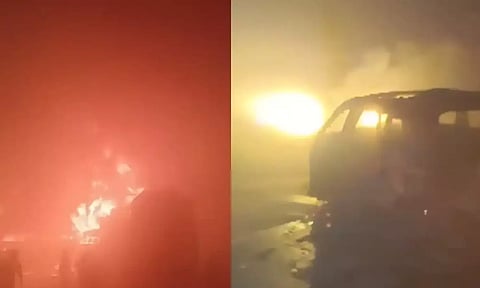 டெல்லி- ஆக்ரா விரைவுச்சாலையில் பேருந்துகள் அடுத்தடுத்து மோதி தீவிபத்து- 4 பேர் பலி