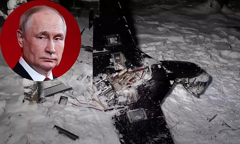 புதின் வீட்டின் மீது தாக்குதல் - சுட்டு வீழ்த்தப்பட்ட உக்ரைன் டிரோனின் வீடியோவை வெளியிட்ட ரஷியா