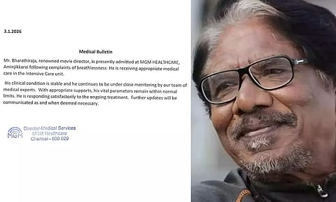 இயக்குநர் பாரதிராஜா உடல்நிலை சீராக உள்ளது - மருத்துவமனை நிர்வாகம்