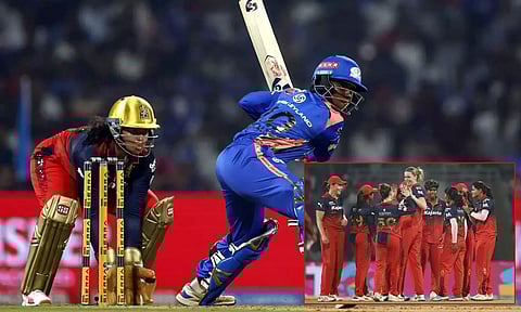 WPL ஆர்.சி.பி.க்கு 155 ரன்கள் வெற்றி இலக்காக நிர்ணயித்த மும்பை இந்தியன்ஸ்