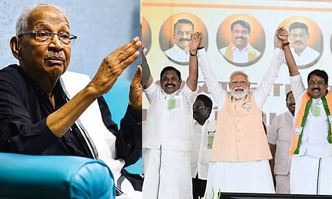 அதிமுக என்ற கூடாரத்தில் பாஜக என்ற ஆர்எஸ்எஸ் ஒட்டகம் நுழைகிறது! - கி.வீரமணி அறிக்கை