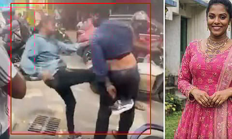 இன்ஸ்டாகிராமில் ஆபாச மெசேஜ் அனுப்பிய நபரை நடுரோட்டில் அடித்து உதைத்த துணை நடிகை