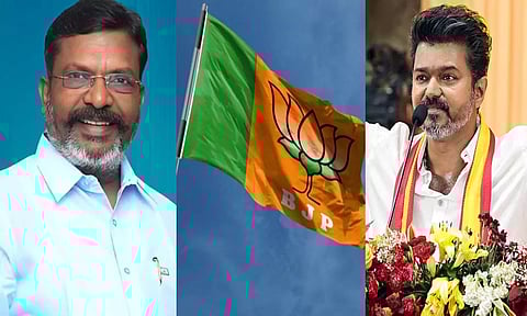 பா.ஜ.க.வை எதிர்ப்பதில் ஒன்றிணைந்து இரட்டைக் குழல் துப்பாக்கிகளாக செயல்படும் விஜய் - திருமாவளவன்: தமிழக பா.ஜ.க.