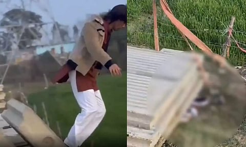 ரீல்ஸ் மோகம்... கான்க்ரீட் பலகை மேலே விழுந்து உயிரை விட்ட இளைஞர்! - அதிர்ச்சி வீடியோ