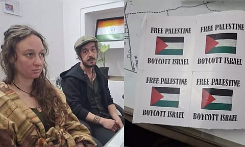 பாலஸ்தீனத்திற்கு ஆதரவாக போஸ்டர் ஒட்டிய பிரிட்டிஷ் தம்பதி இந்தியாவை விட்டு வெளியேற உத்தரவு