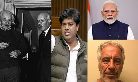 ஐன்ஸ்டீனுடன் நேருவின் பெயரும், எப்ஸ்டீனுடன் மோடியின் பெயரும் வரலாற்றில் நினைவுகூறப்படும் - காங்கிரஸ் எம்.பி