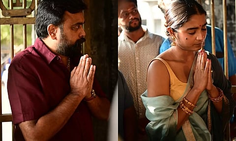 மை லார்ட் வெளியீட்டை ஒட்டி அண்ணாமலையார் கோவிலில் சசிகுமார், சைத்ரா