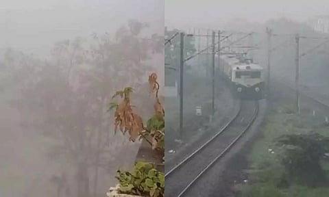 சென்னை-புறநகர் பகுதிகளில் நிலவிய பனிமூட்டத்தால் புறநகர் ரெயில்கள் தாமதமாக இயக்கம்