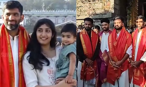 திருப்பதி கோவிலில் சாமி தரிசனம் செய்த அமெரிக்க கிரிக்கெட் அணி வீரர்கள்