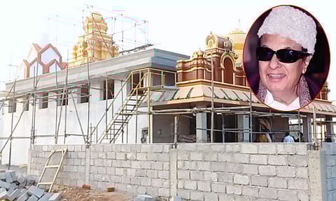 #MGR காட்பாடி அருகே ரூ.3 கோடியில் எம்.ஜி.ஆருக்கு கோவில் - நாளை கும்பாபிஷேகம்