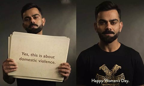 #DomesticViolence | உலக மகளிர் தினத்தையொட்டி விழிப்புணர்வு வீடியோ வெளியிட்ட விராட் கோலி