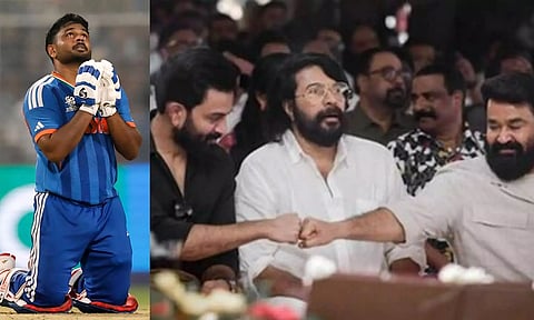 #T20WorldCup தொடர் நாயகன் விருது வென்ற சஞ்சு சாம்சனை புகழ்ந்த மலையாள சூப்பர் ஸ்டார்கள்